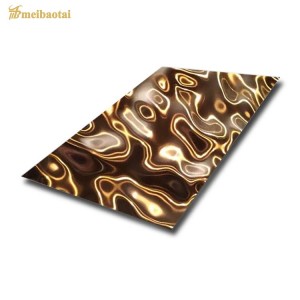 Rose gold Mirror , Blue Mirror stainless steel  water ripple sheet decoration plate