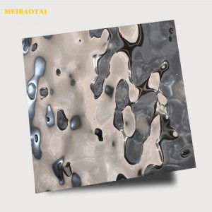 ss304 201 stainless steel sheet Silver Mirror water ripple sheet decoration ceiling ,wall