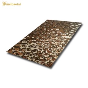 Rose gold Mirror , Blue Mirror stainless steel  water ripple sheet decoration plate