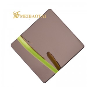 8K Mirror PVD Color Purple Rose Gold Stainless Steel Sheet