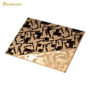 ss304 201 0.8mm  Gold Mirror, Rose Gold Mirror Etching stainless steel sheet decoration plate