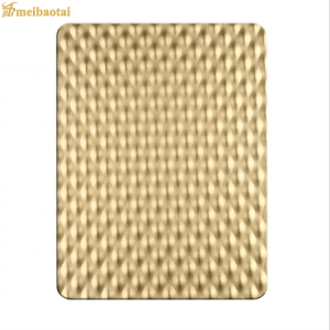 SS304 201 Rose Gold Mirror , Gold Mirror Irregular flow embossed pattern stainless steel sheet decoration plate