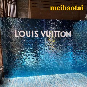 High grade Blue Mirror water ripple stainless steel sheet decoration hotel, room,club, office,square