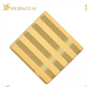 Gold Mirror Etched Stainless Steel Sheet