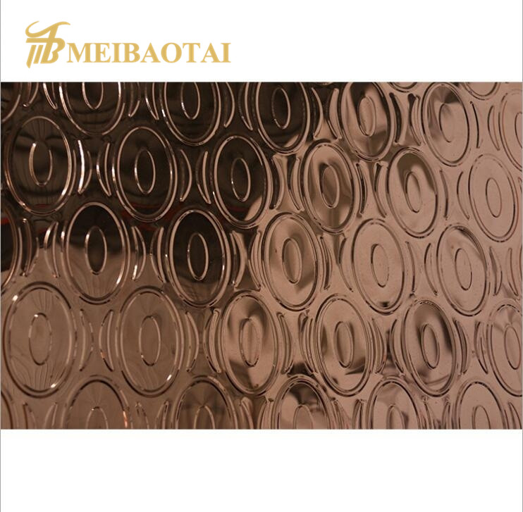 Rose Gold Embossed Stainless Steel Sheet