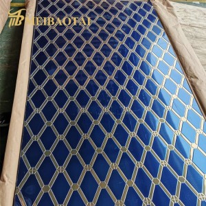 Manufacture Double Color Coating Diamond Pattern Stainless Steel Sheet