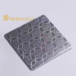 Silver Polished Embossed Stainless Steel Panel